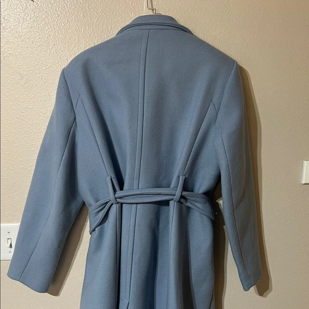 Mango Blue Double-Breasted Coat - Picture 7 of 17